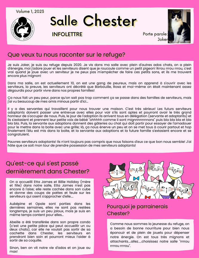 Infolettre Chester